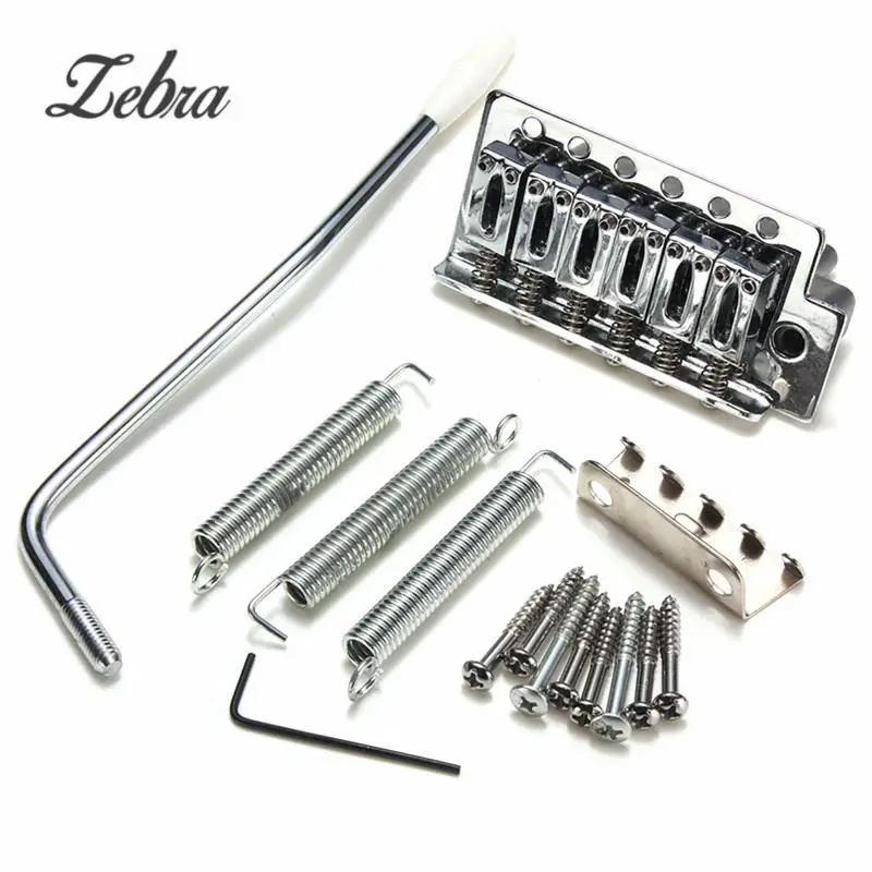Зебра 10 8 мм 6 струн электрогитары с тремоло мост Набор Хром запасные части бар для