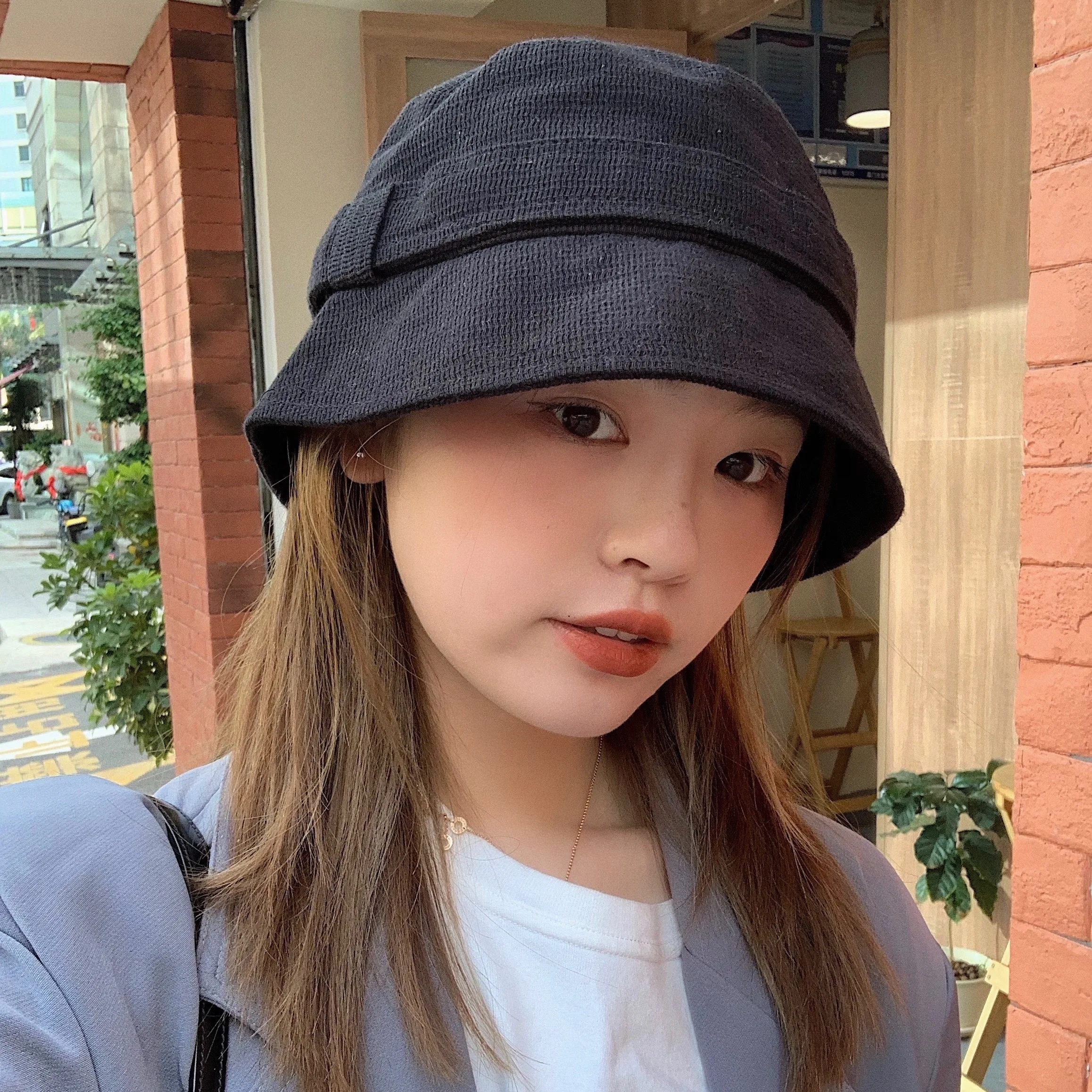 2021 New Japanese Breathable Fisherman Hat Female Spring and Summer Sun Shading Black Basin Hat Leisure Bucket Hat