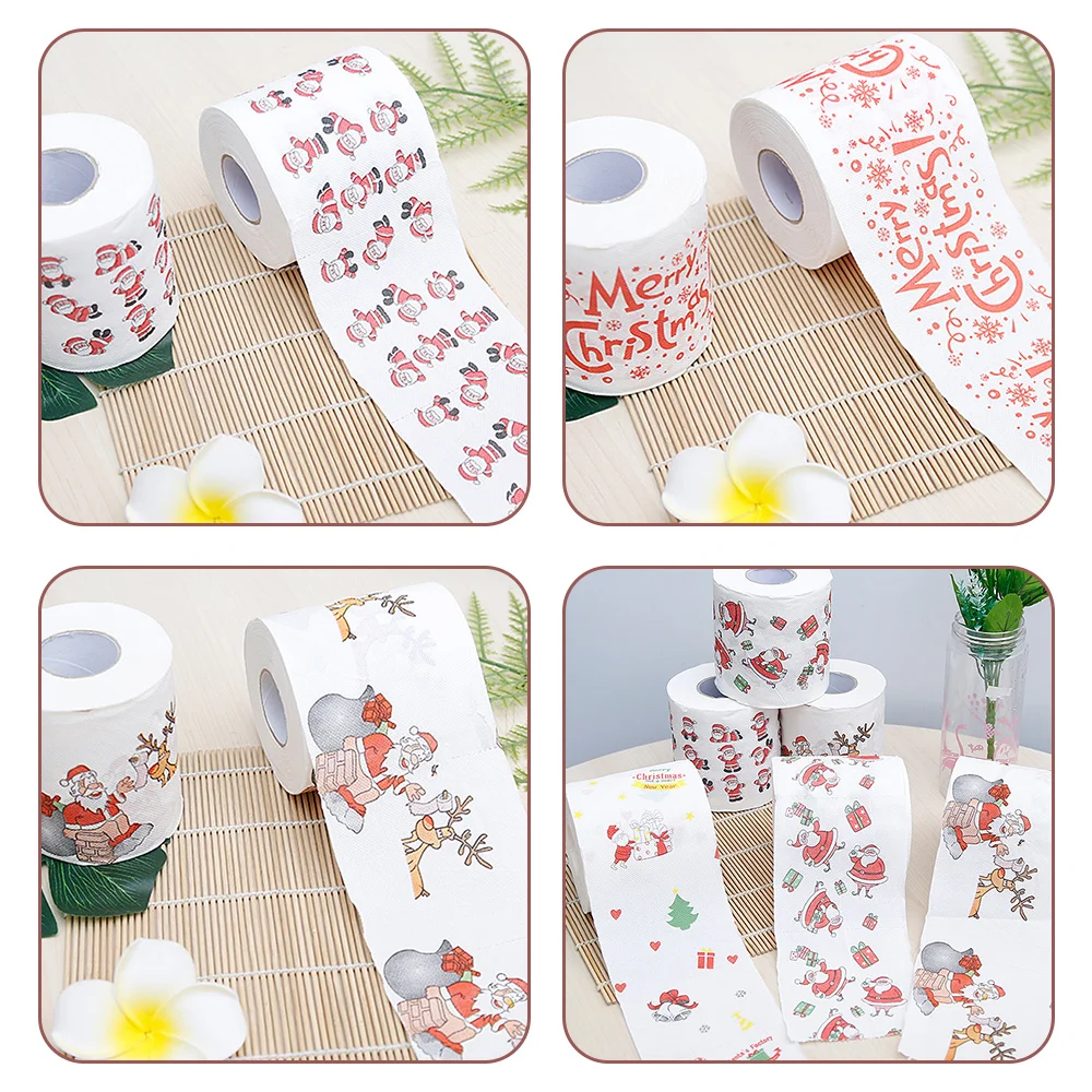 10*10cm Christmas Toilet Roll Paper Home Santa Claus Bath Supplies Xmas Decor Tissue | Дом и сад