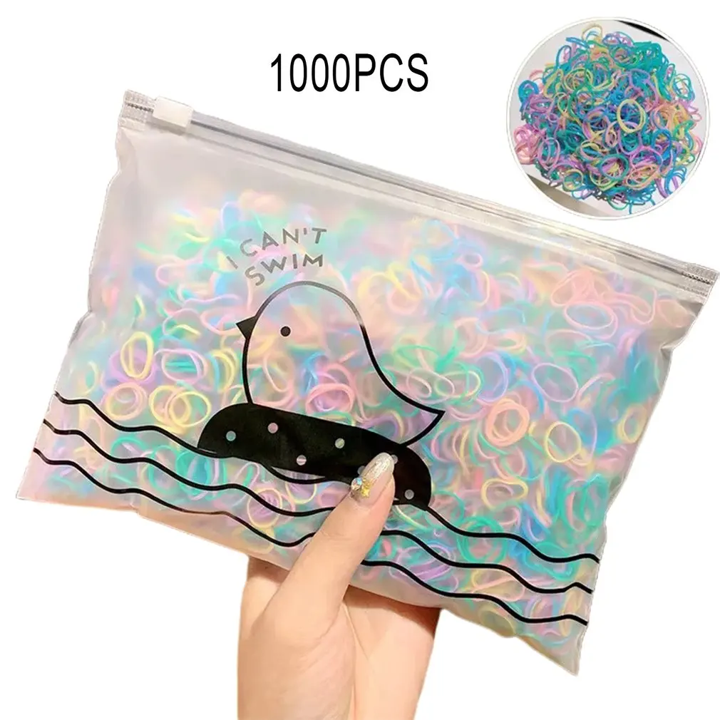 

1000pcs/Pack Girls Colorful Small Disposable Rubber Bands Gum For Ponytail Holder Elastic Hair Bands Fashion Hair Accessories