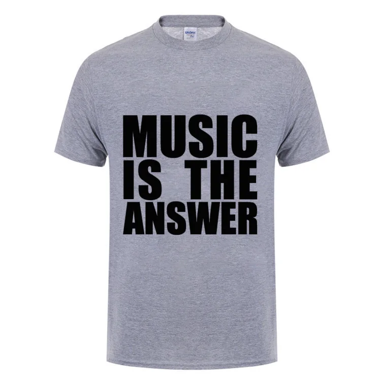 Футболка с надписью Music Is The Answer для мужчин и женщин Летняя Уличная Повседневная