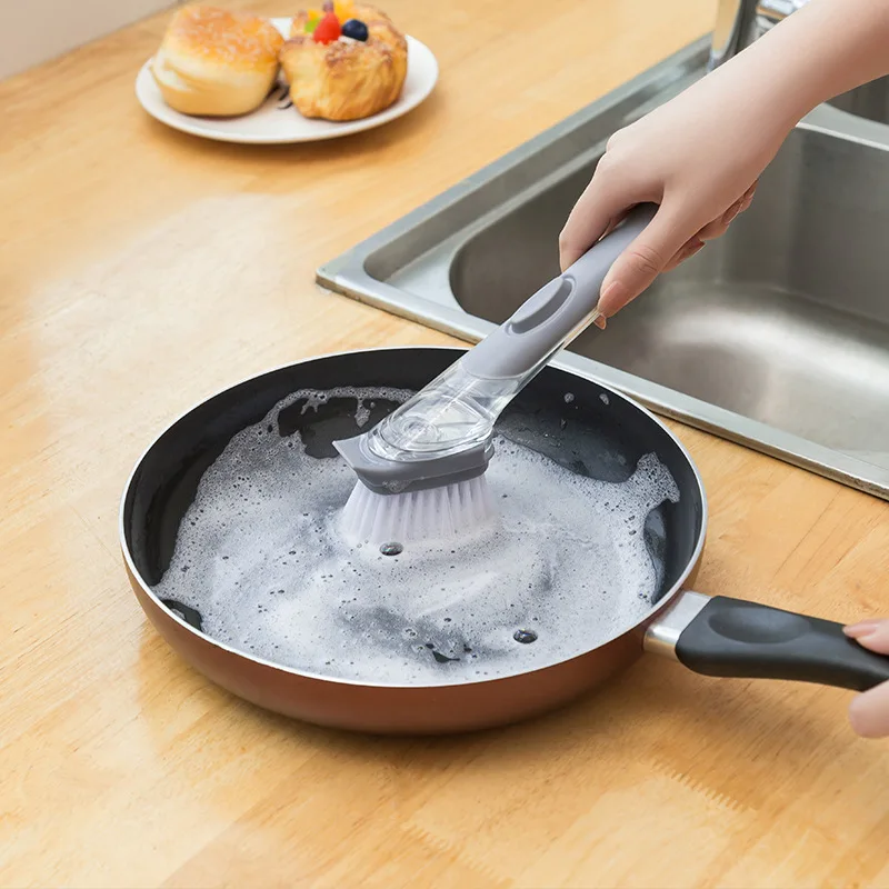 Кухонная щетка с длинной ручкой для чистки посуды губка мытья жидкая горшок