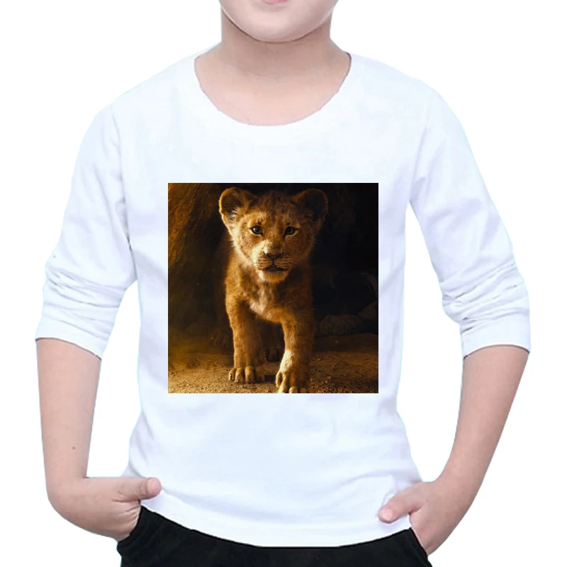 2 Модные детские футболки с рисунком льва детские топы с длинными рукавами и круглым вырезом в стиле хип-хоп для мальчиков и девочек, Y32-6 - Цвет: 2
