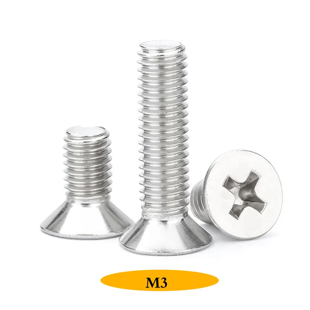

m3 Screw 304 Stainless Steel Phillips Flat Computer Countersunk Head Bolt 3mm Grub Screws for Laptop Repair
