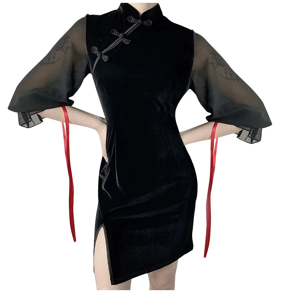 

Women Gothic Dress Sling Punk Fold Patchwork Gothic Halloween Evening Dress Women Gothic Dress Sling Punk Fold Patchwork Gothic