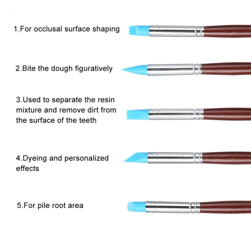 

10 pcs Resin Brush Pens Dental Shaping Silicone Adhesive Composite Cement Porcelain Teeth Dentist Tools Dentistry lab tool