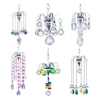 H  D 6 стилей люстра ветер орнамент колоколов хрустальные призмы подвесной витраж Радуга Chaser оконные занавески домашний садовый декор