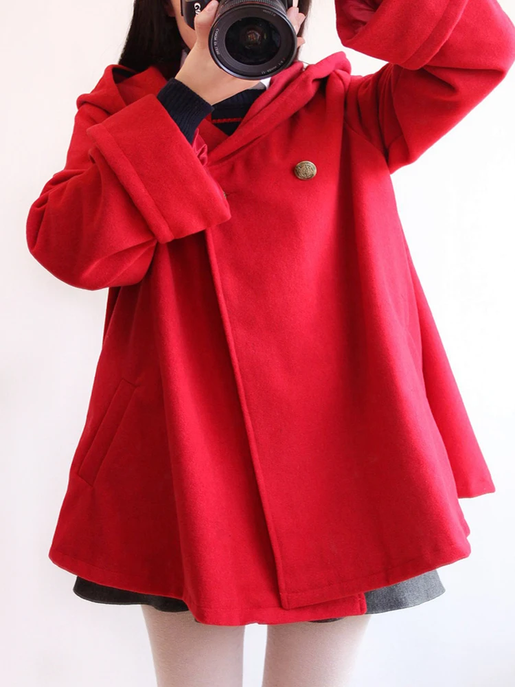 Женское пальто из искусственной шерсти Свободный плащ с капюшоном 2019 | Женская