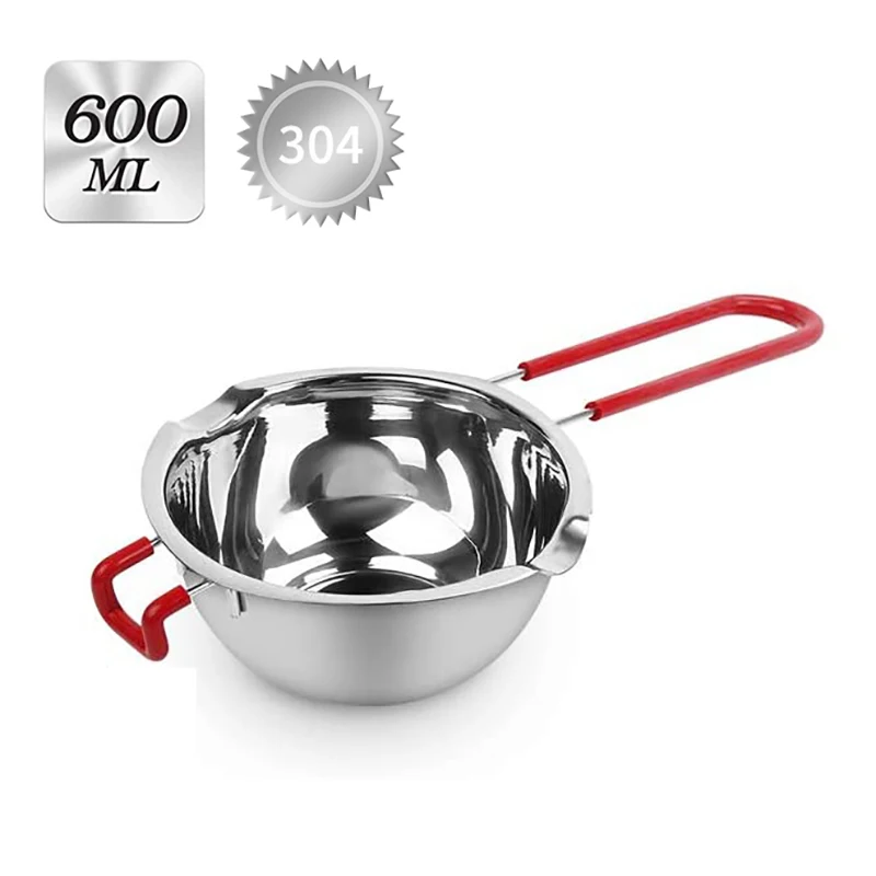 

600ML 304 Stainless Steel Double Boiler Melt Pot for Melting Chocolate Butter Candy Butter Cheese Candle Making Tools