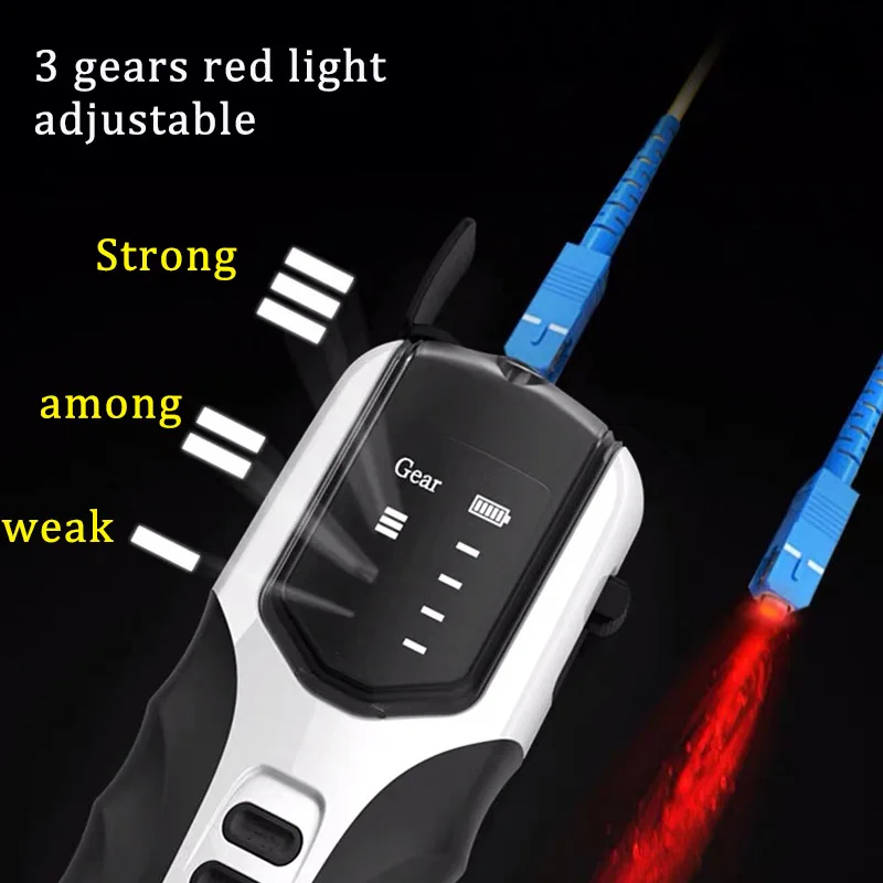 Fiber Optic Tester Pen VFL Type Red Laser optical Adjustable fiber optic red light pen Visual Fault Locator Rechargeable 5-30MW | Мобильные