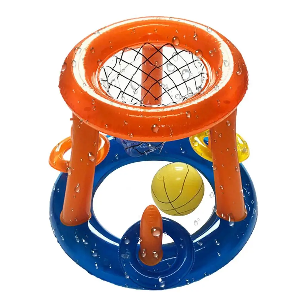 

Inflatable Basketball Parent-child Water Games Stand Interactive Throwing Ring Toy Portable Summer Pool Party Billiard Game Toys