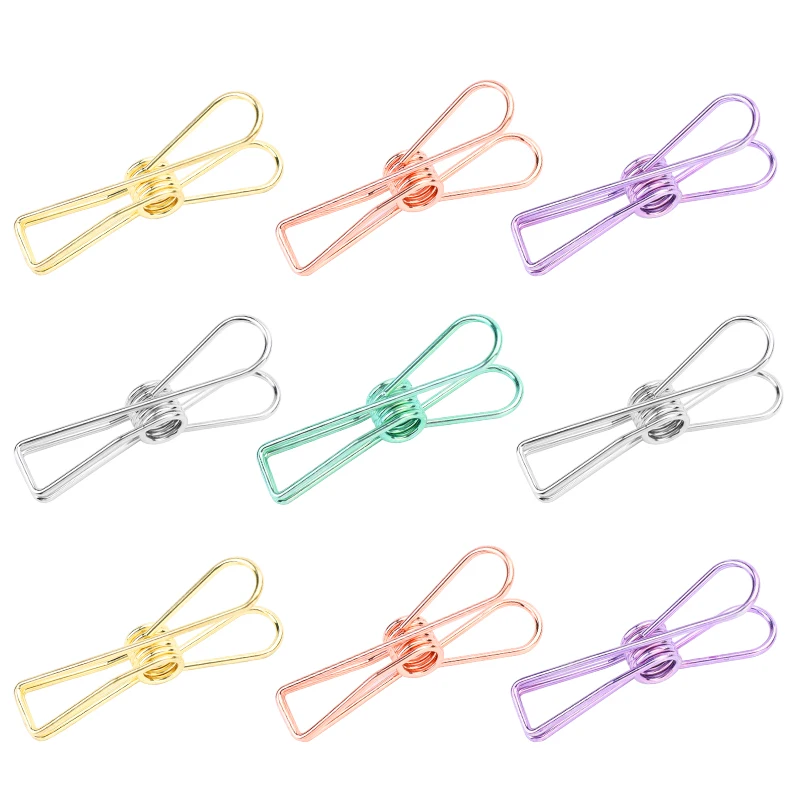 

Nonvor 10 Pcs/Lot Hollow Metal Binder Clips Fishtail Clips Sewing Clips Bill File Notes Letter Paper Clip for DIY Handmade Tools