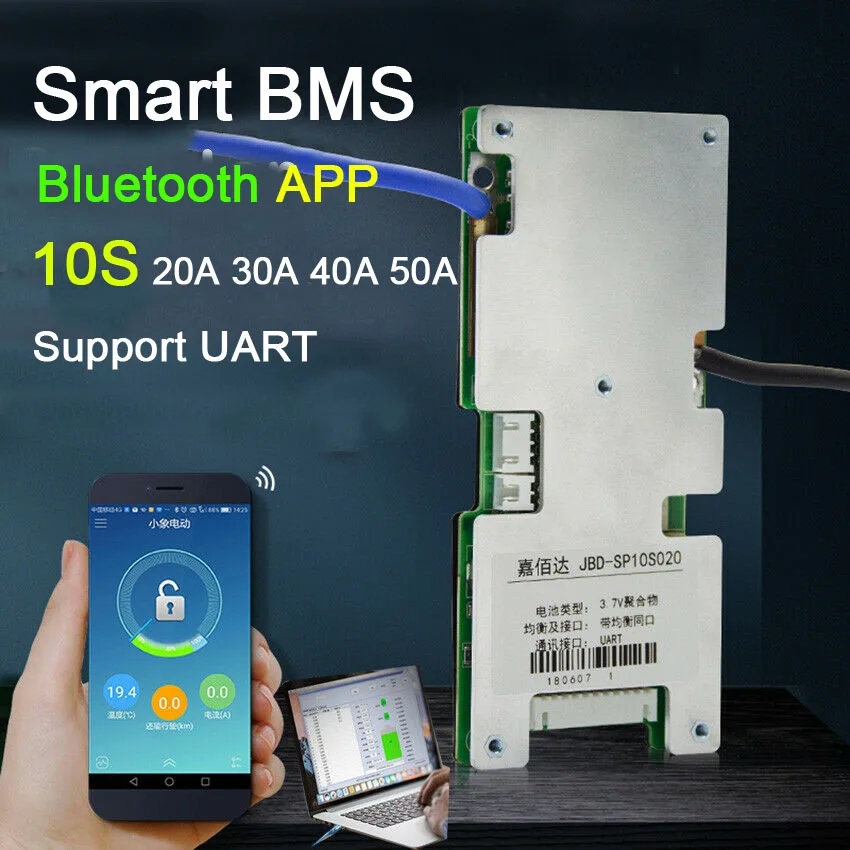 Умная Защитная плата BMS 10S 36V 20A 30A 40A 50A Li Ion литиевая батарея с системой Bluetooth