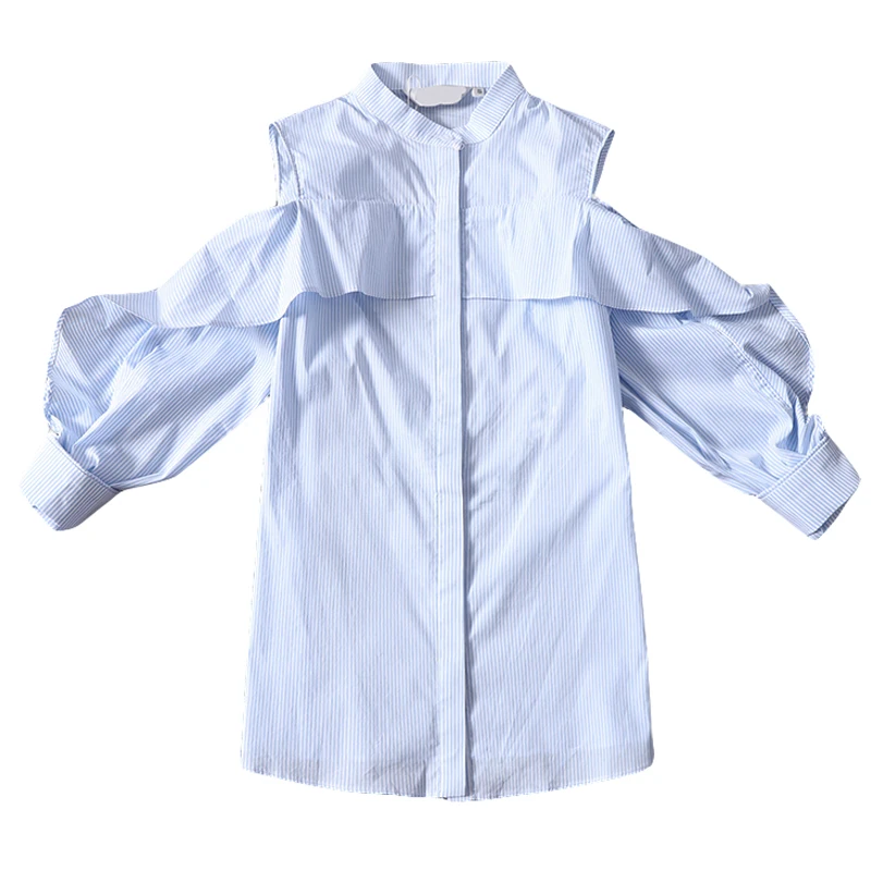 

fashion design women shirts 2020 summer new off shoulder ruffles long-sleeved loose office lady shirts outwear coat tops