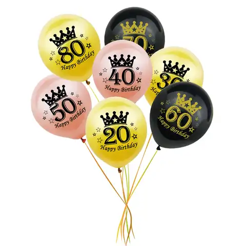 Латексные шары с цифрами 16, 20, 30, 40, 50, 60-90 лет, для взрослых, с днем рождения, черный, золотой баллон гелия, товары для домашнего декора