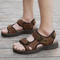 mens sandals fashion casual summer 2022 male designer sliders lightweigth anti slippery cow leather outdoor beach shoes