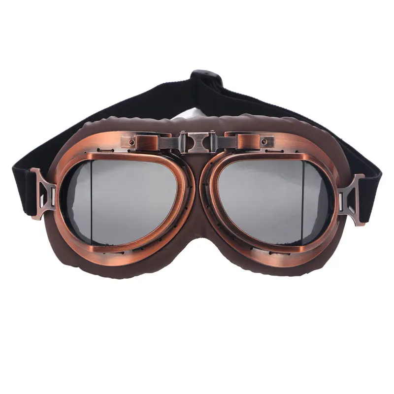 

Retro Motorcycle Goggles Glasses Vintage Moto Classic Goggles for Harley Pilot Steampunk Bike Copper Helmet
