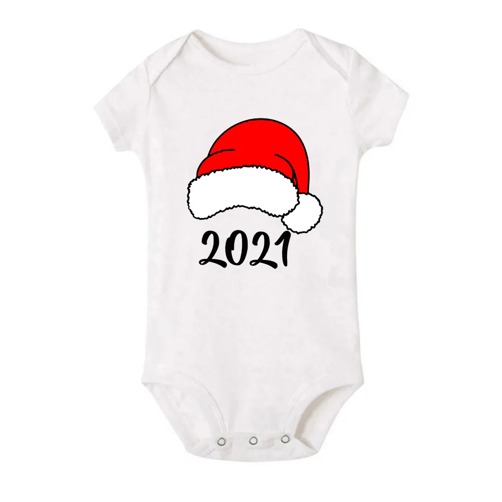 Ropa a juego de pap&aacute; mam&aacute;, familia, Navidad, Santa, manga corta, beb&eacute; mono de ni&ntilde;o, hijo e hija, camisetas de vacaciones-5