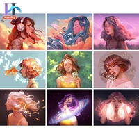 fantasy acrylic paint by numbers set oil painting for adults diy kits canvas frame picture drawing coloring by numbers decor art
