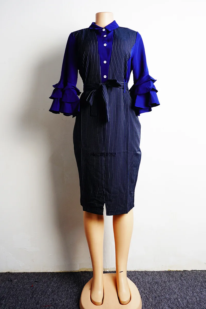 2020 летнее элегантное Африканское женское платье с круглым вырезом размера плюс