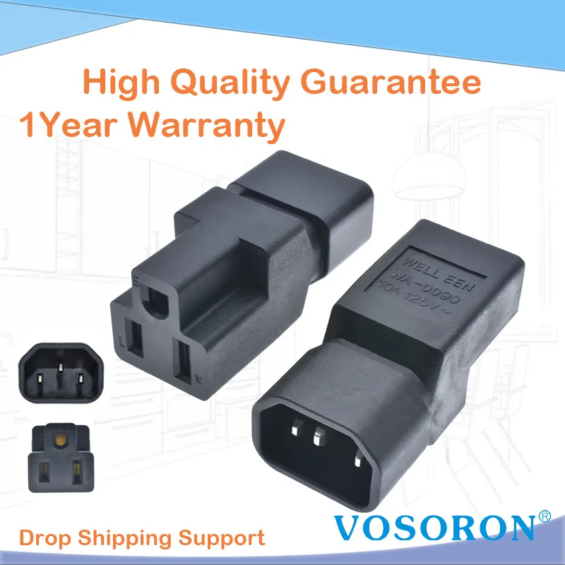 Адаптер для штепсельной вилки IEC320 C14 5 15R преобразователь C13 3 контактный штекер IEC