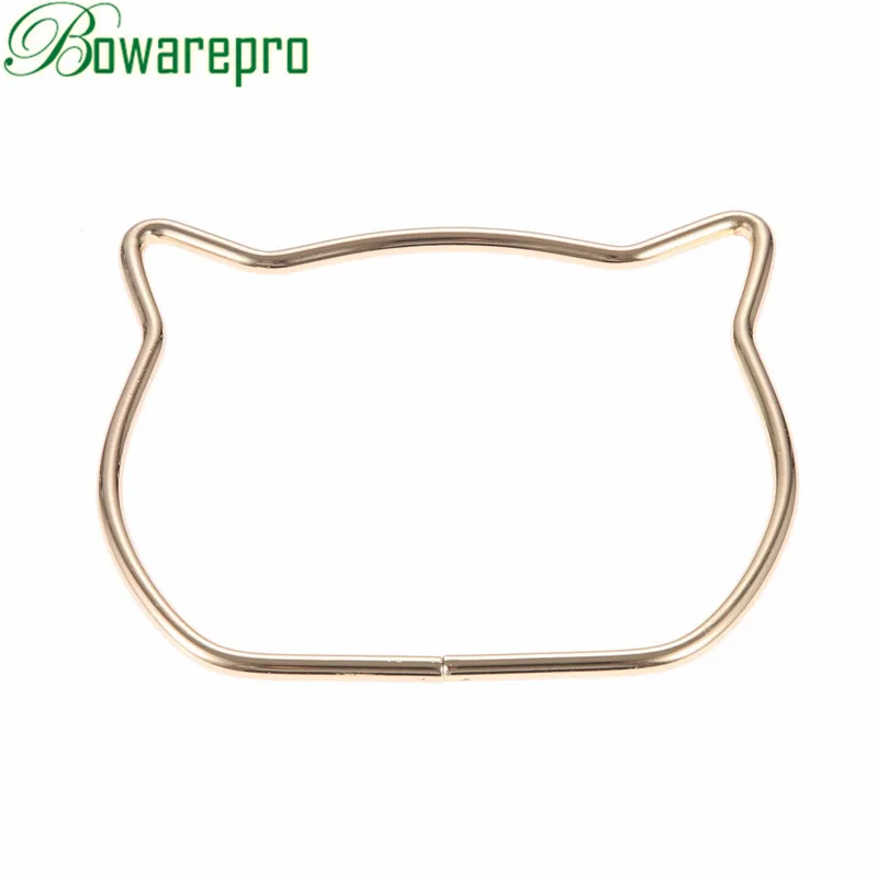 Gold Bowarepro милый кот ухо Металл DIY сумка ручка Замена сумка ручка для дамская сумочка кошелёк с короткой ручкой Наплечные аксессуары для изготовления сумок - Цвет: Gold