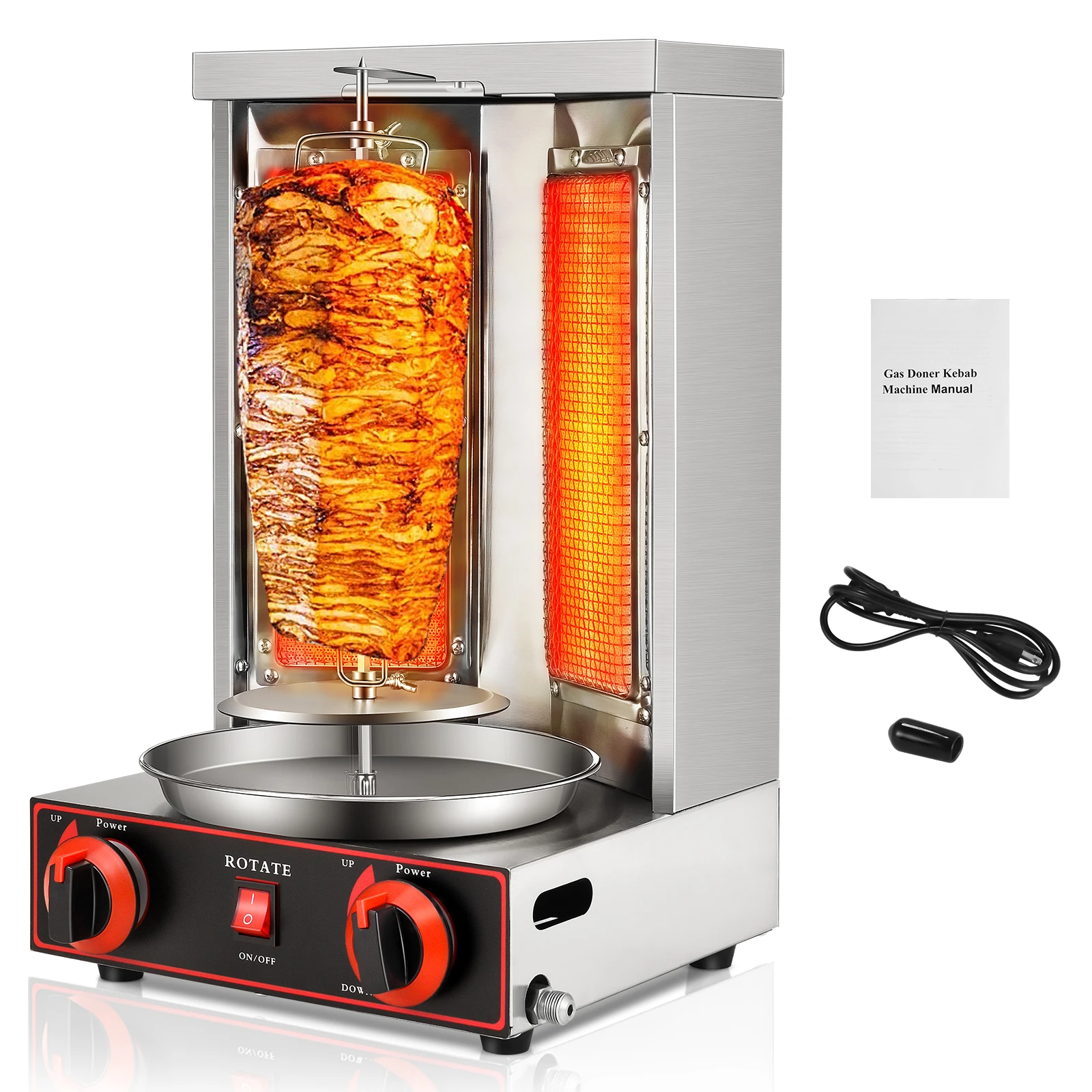 2 burner kebab machine electric vertical broiler gyro grill machine with temperature adjustment switch steel bbq grills free global shipping