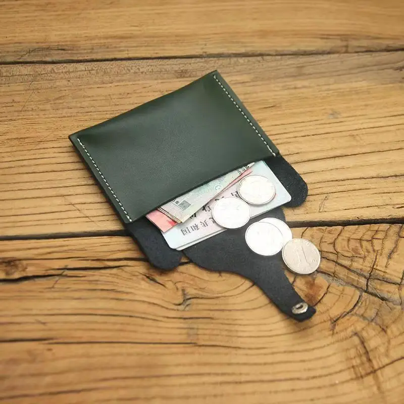 Retro Handmade Elephant Wallet Custom Leather High Quality Cute Animal Personality Card Holder Coin Purse Small Keys Bags