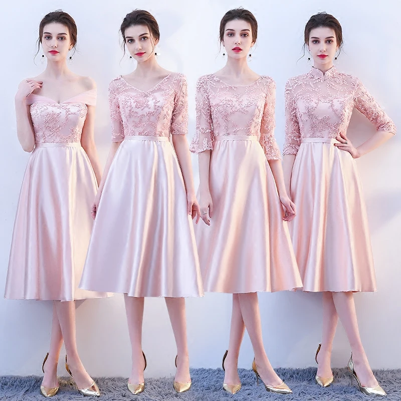 New pink fairy sweet lady girl women princess bridesmaid banquet party ball dress gown free shipping | Свадьбы и торжества