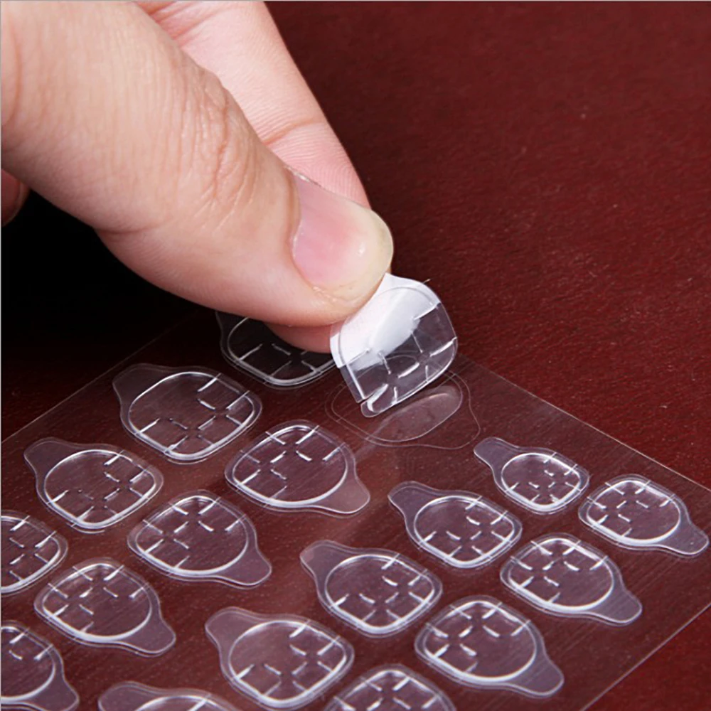 

1 Sheet Fake Nails Tips Double Sided False Nail Art Adhesive Tape Glue Sticker DIY Profissional Fake Press on Nails Extension