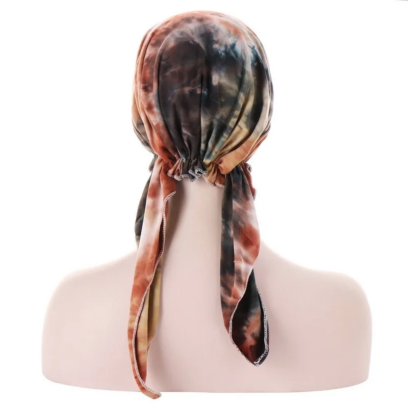 

Women's Muslim Hijab Cancer Chemo Caps Flower Print Turban Cap Hair Loss Headscarf Elastic Cotton muslim Hijab Scarf Headwear