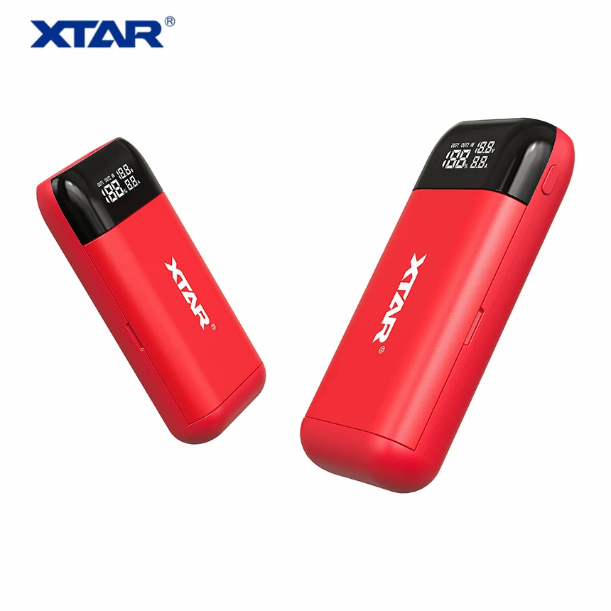 XTAR PB2S Мощность банк ЖК-дисплей USB Зарядное устройство QC3.0 Тип-C вход для 18700 20700 21700