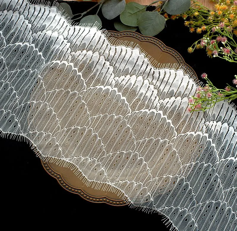 Изысканные Белые ресницы 3 метра кружевные аксессуары Ручная работа шарф шаль |