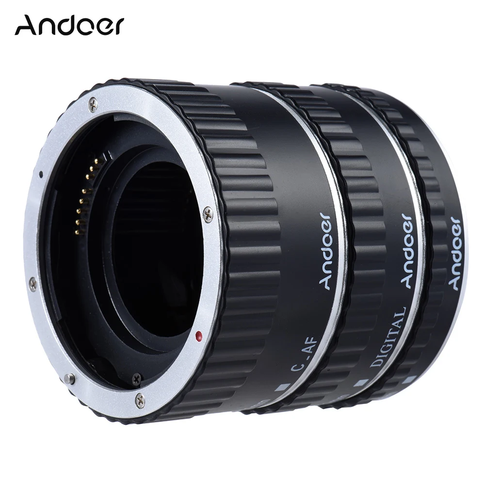 Andoer цветное металлическое TTL Автофокус AF макро Удлинительное Кольцо для Canon EOS EF