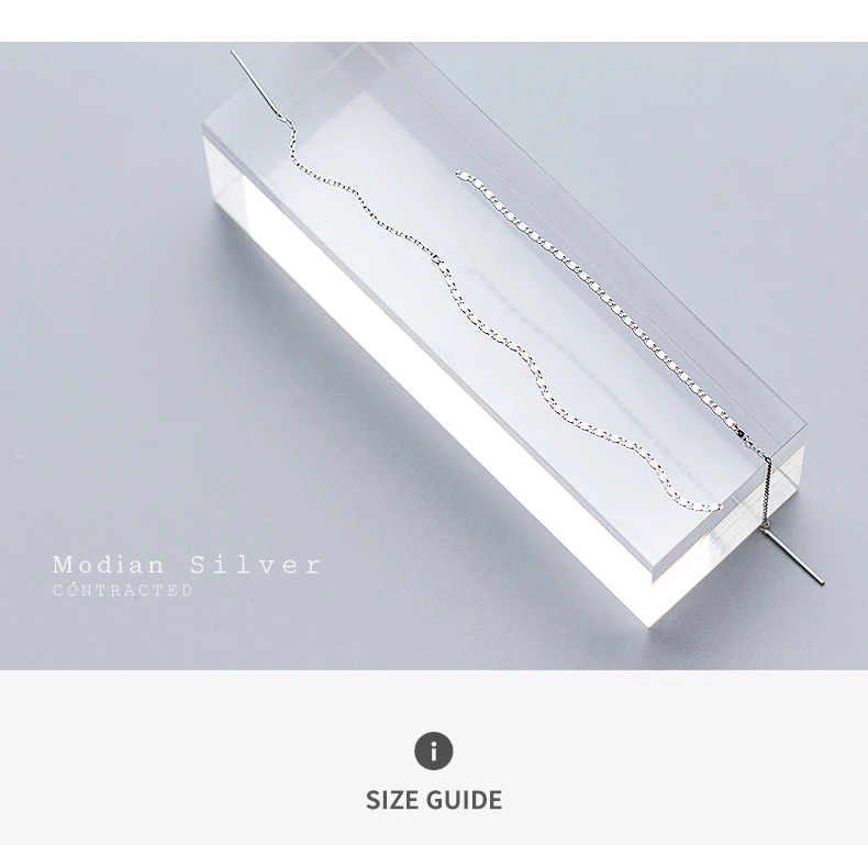 Modian, простая модная Длинная кисточка, цепочка очаровательные серьги-капли, 925 пробы, серебро, Классические Висячие серьги для женщин, свадебные ювелирные изделия