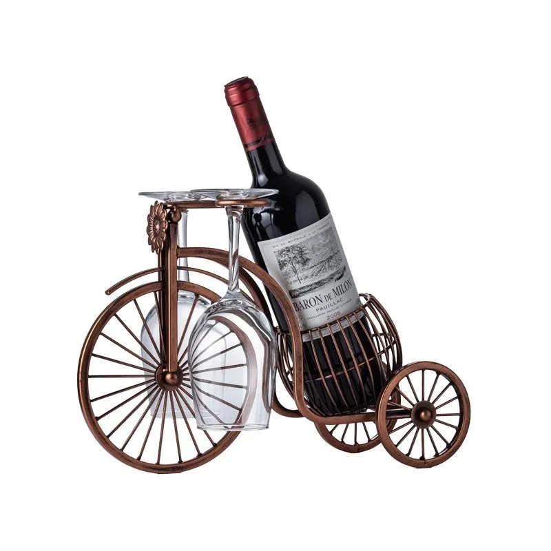 

Nordic Style Bicycle Shape Wine Bottle Rack Glasses Holder Home Shelf Modern Racks Wine Glasses Wine Cabinet Decorations