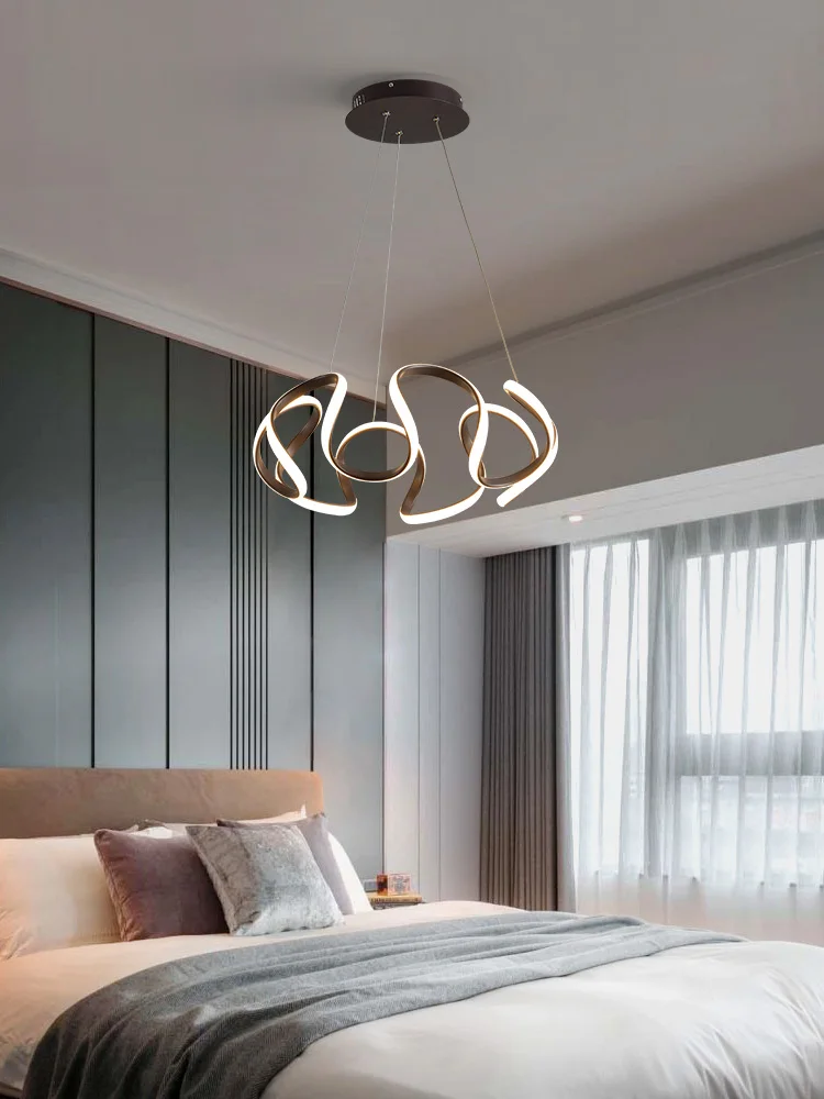 

Nordic Restaurant Chandelier Wave 3 Ring Chandelier Designer Personality Bar Living Room Creative Modern Light Chandelier