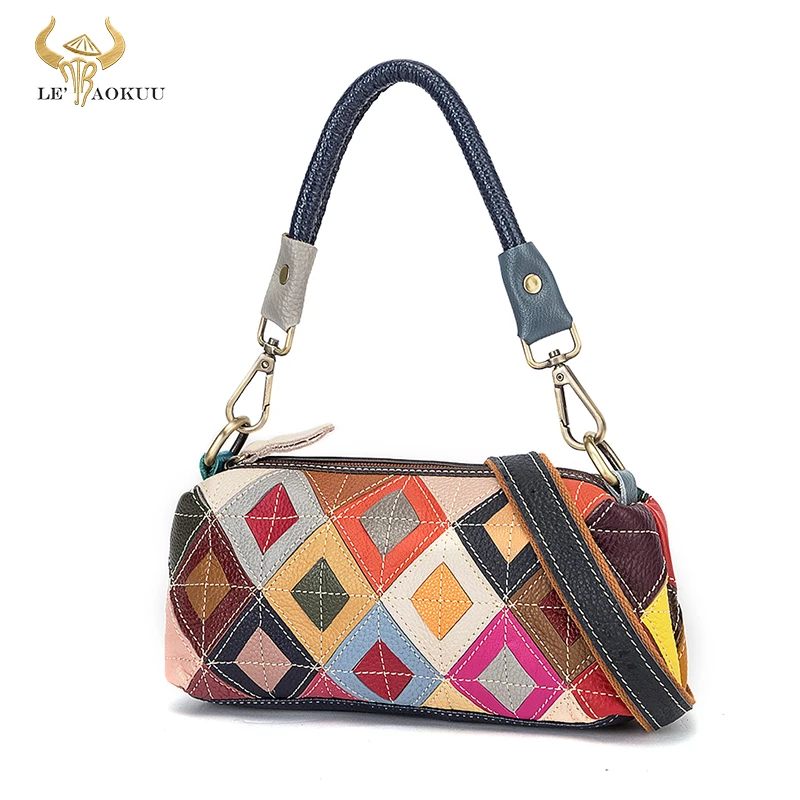 Multi-Color Soft Real Leather Luxury Brand Ladies Flower Fashion Mini Handbag Shoulder bag Women Designer Female Tote bag 1120