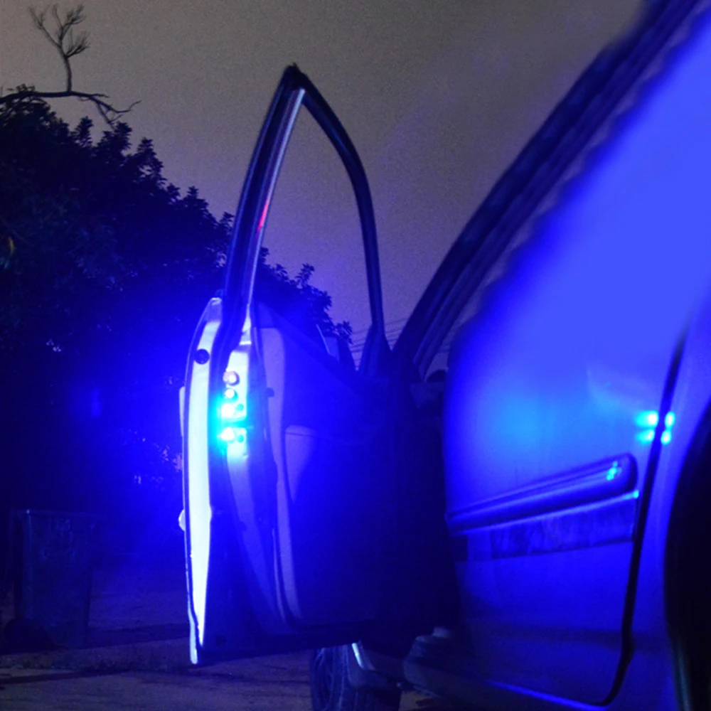 2 шт. Универсальный светодиодный Авто открывания двери Безопасность мерцающей