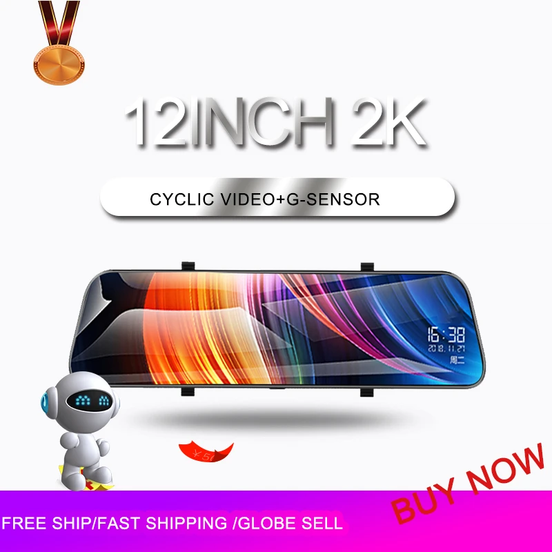 T1 подводная hd камера 12 дюймов Автомобильное зеркало заднего вида ADAS 2K Авто