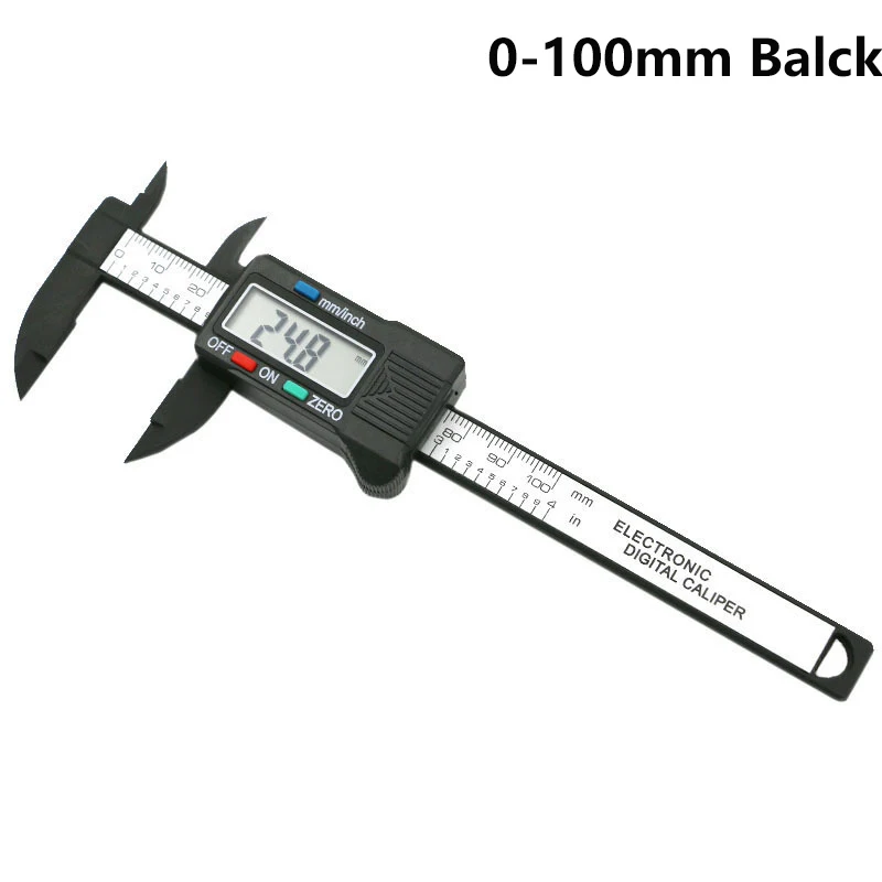 0-100mm Black Цифровой штангенциркуль цифровой штангельциркуль электронный штангенциркуль 150/100mm штангенциркуль Gauge 6/4 дюймов ЖК дисплей Цифровой Электронный штангенциркуль микрометр измерительные приборы калипер - Цвет: 0-100mm Black