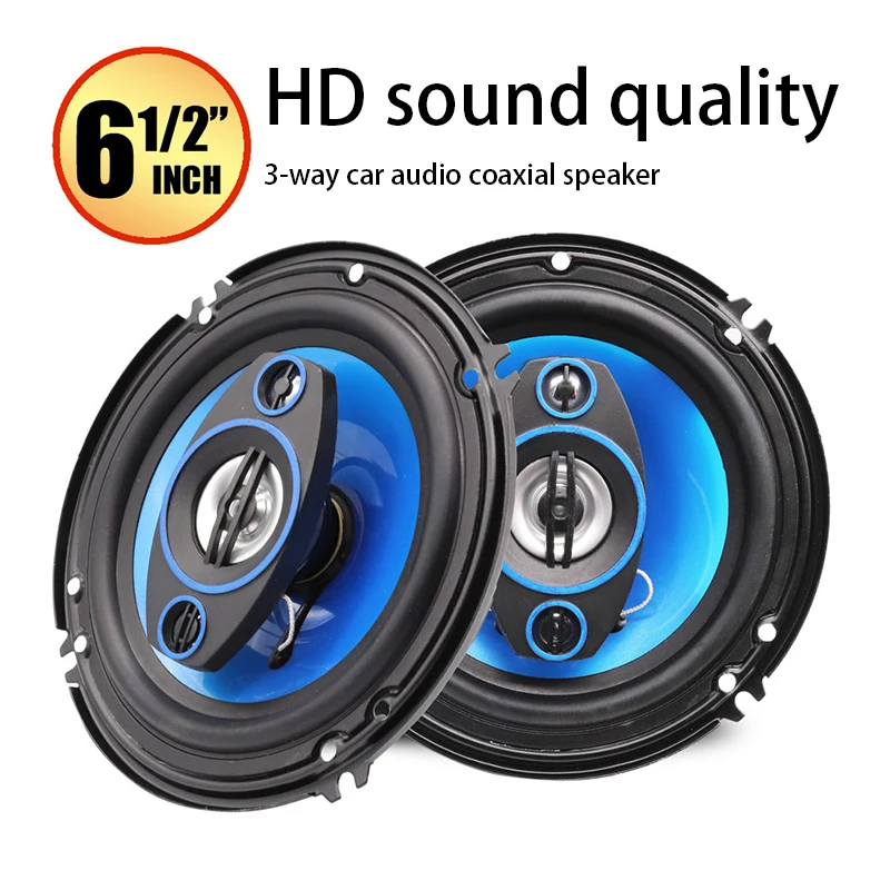 

Car 3-way Coaxial Speaker 80W 6.5 Inch Speaker Modified Treble and Bass Speakers Midrange Lossless Subwoofer Speaker DC12V