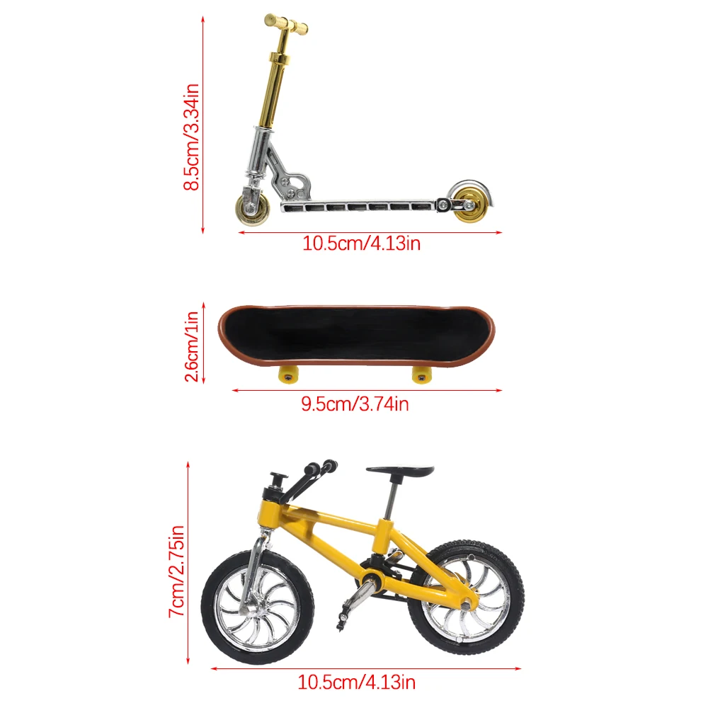 

Mini Finger Skateboarding Skate Ramp Parts Set BMX Bicycle Set Fun Skate Boards Mini Bikes Toys For Children Boys Kids Gifts