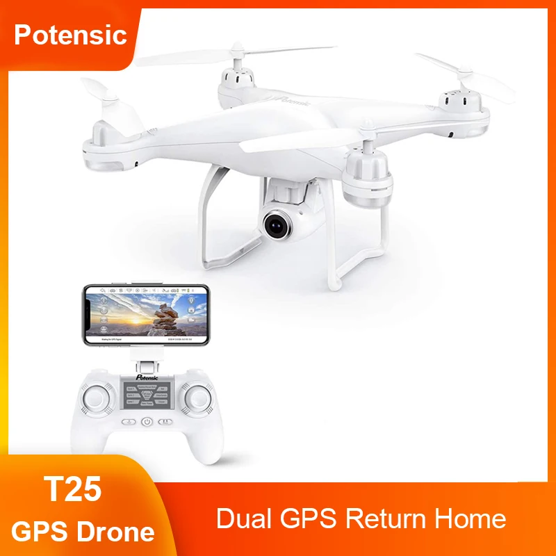 Potensic Профессиональный T25 GPS Дрон Wifi FPV RC вертолет с камерой 1080P авто возврат домой