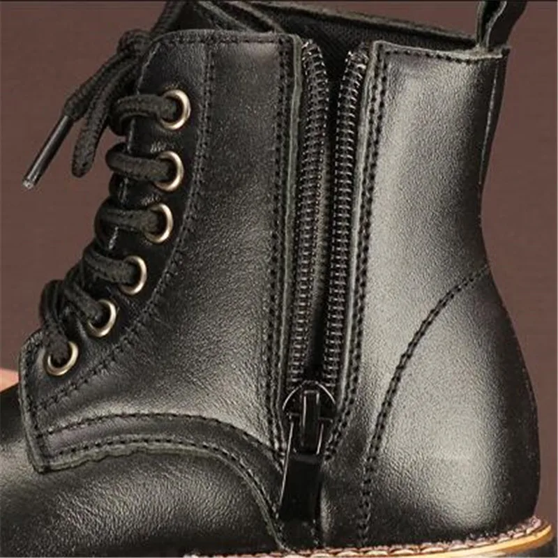 Осень 2020 Детские Водонепроницаемые ботинки из натуральной кожи Ботильоны на