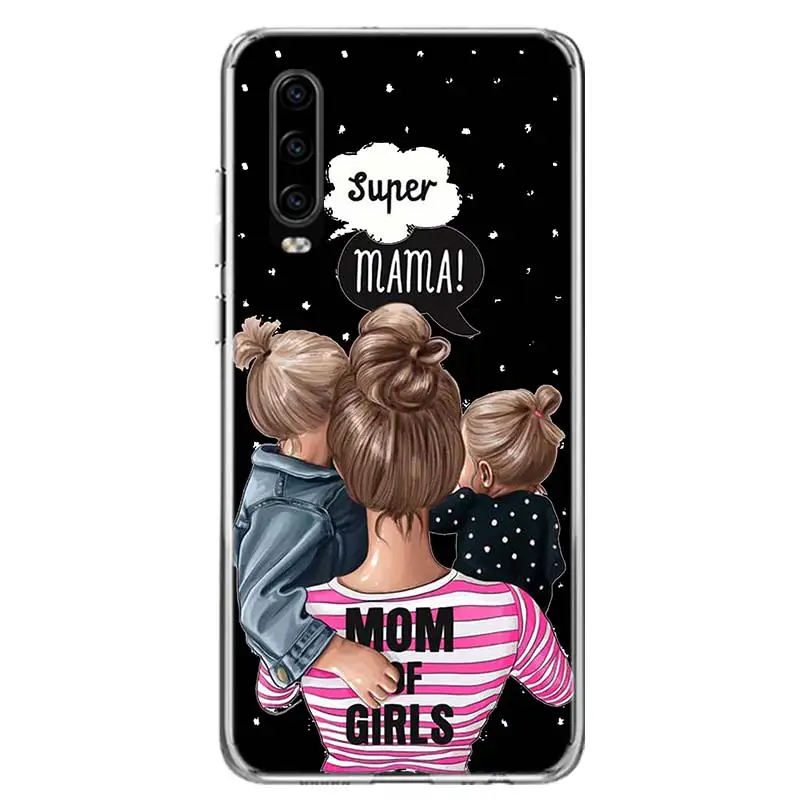 

Mom and Baby Dad Cover Phone Case for Huawei P40 P30 P20 Mate 30 20 10 Pro P10 Lite P Smart Z + 2019 Coque Shell Capa