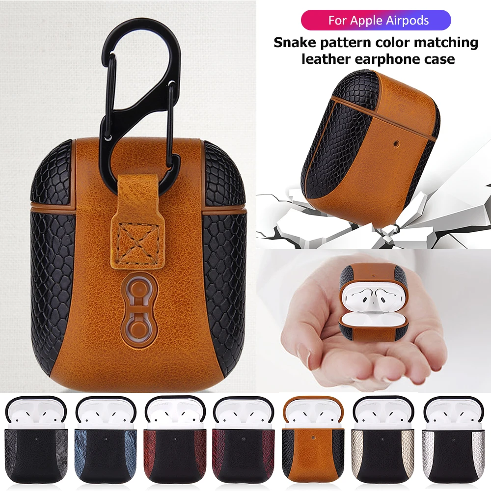 

Man Bussiness Leather Soft Earphone Case For AirPods 1 2 Bluetooth Wireless Case For Air Pods 1 2 Cover Charging Box Coque Bags