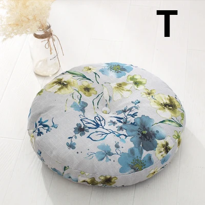 T Removable& Washable Round Shape Cotton Linen Seat Cushion with Core Tatami Cushion Pillow Home Decoration Soft Car Sofa Cushion - Цвет: T