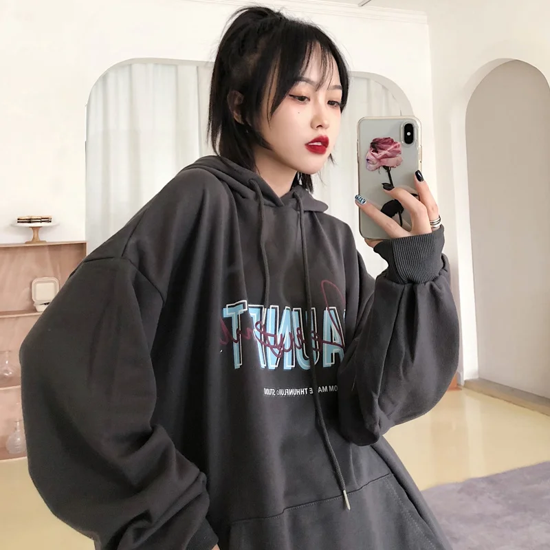 

Trendy Brand Hiphop Sweater Women's Loose Korean Style Trendy Ins Idle Style BF Thin Chic Hong Kong Style Ulzzang Coat