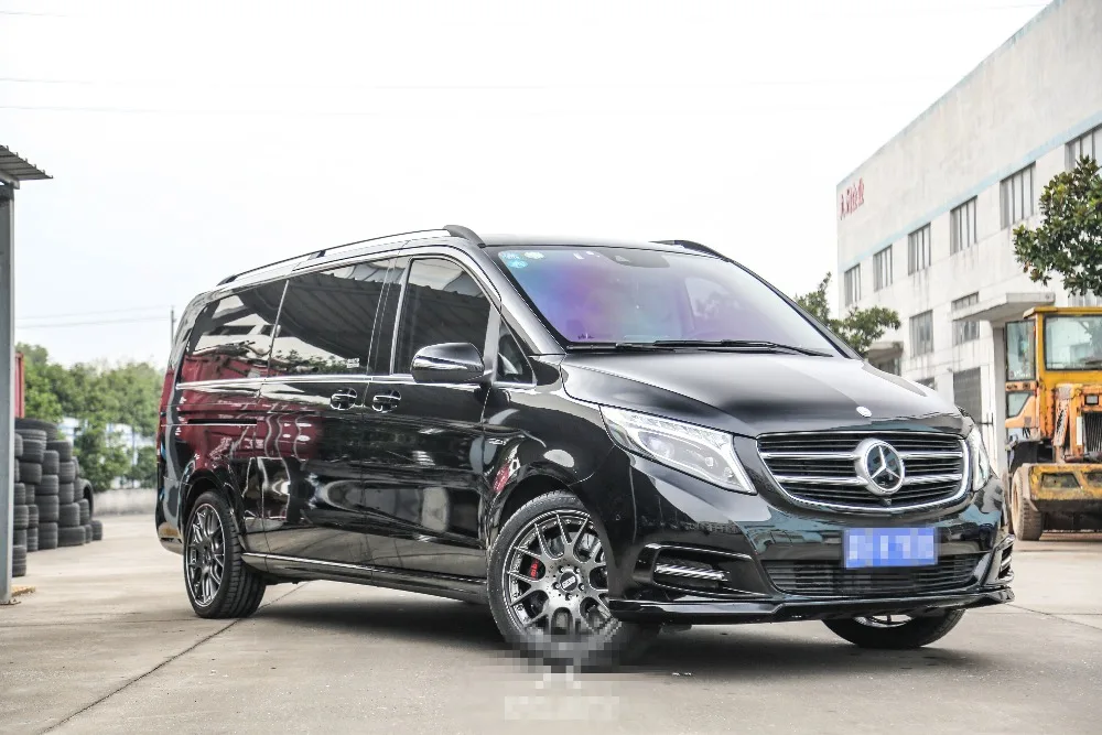 V класс w447 B стиль обвес для w447 V250 V260 с передний спойлер светодиодные дневные ходовые огни Задний диффузор и глушитель наконечники